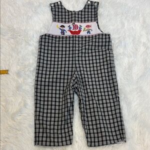 Anavini Hand Smocked Pirate Longall Romper Size 24 Months